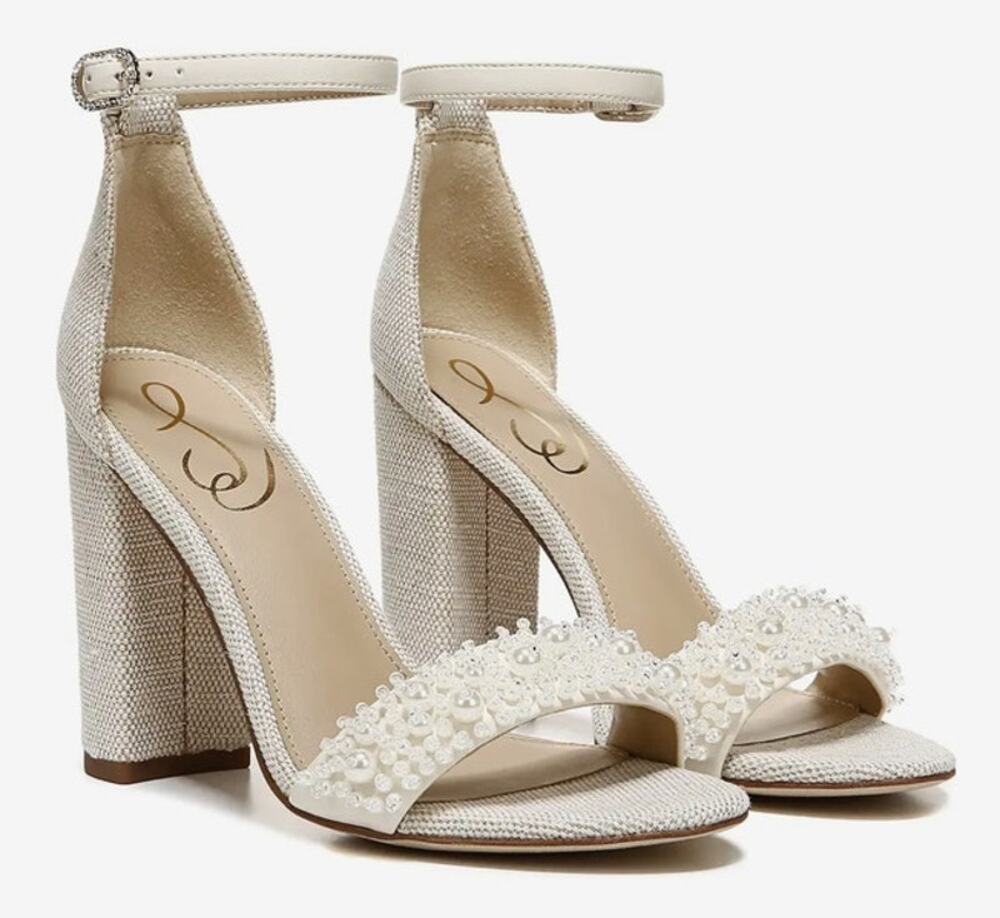 SAM EDELMAN Womens NEW Yaro Perla Embellished Strap High Heel Sandals / Size 11